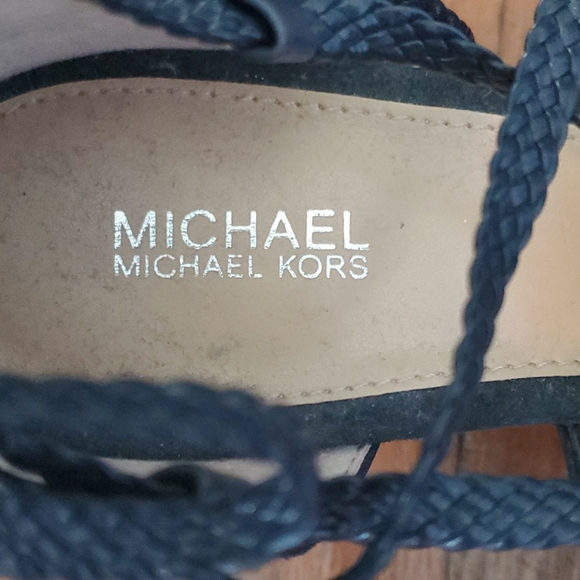 Michael Kors Hastings Navy Suede Platform Wedges - Picture 7 of 12